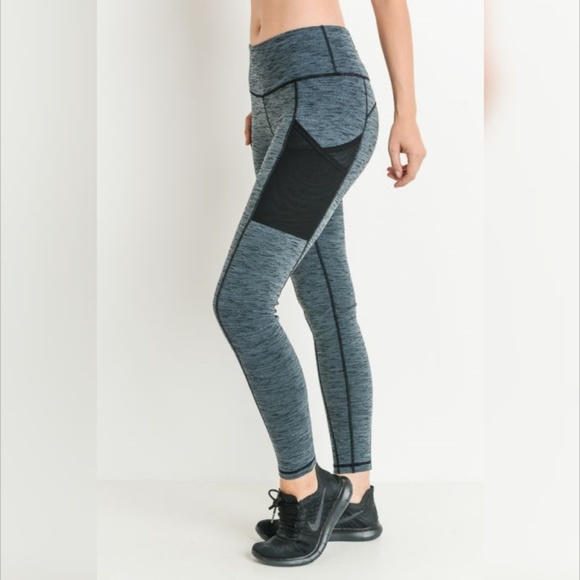 Mono B Pants - Marle Grey Mesh Pocket Full Leggings